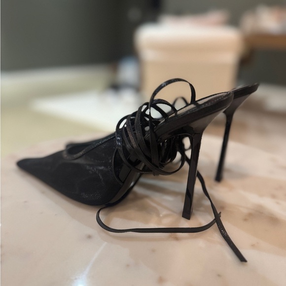 Saint Laurent Oxalis 110 Slingback Tulle Heels Size 37 – Brand New in Box - Picture 7 of 12